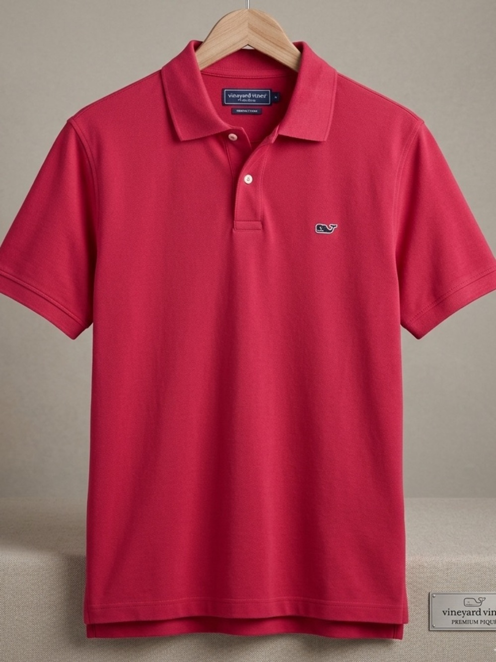Classic Vineyard Vines Piqué Polo Men’s Coral-Red Polo Shirt Size L